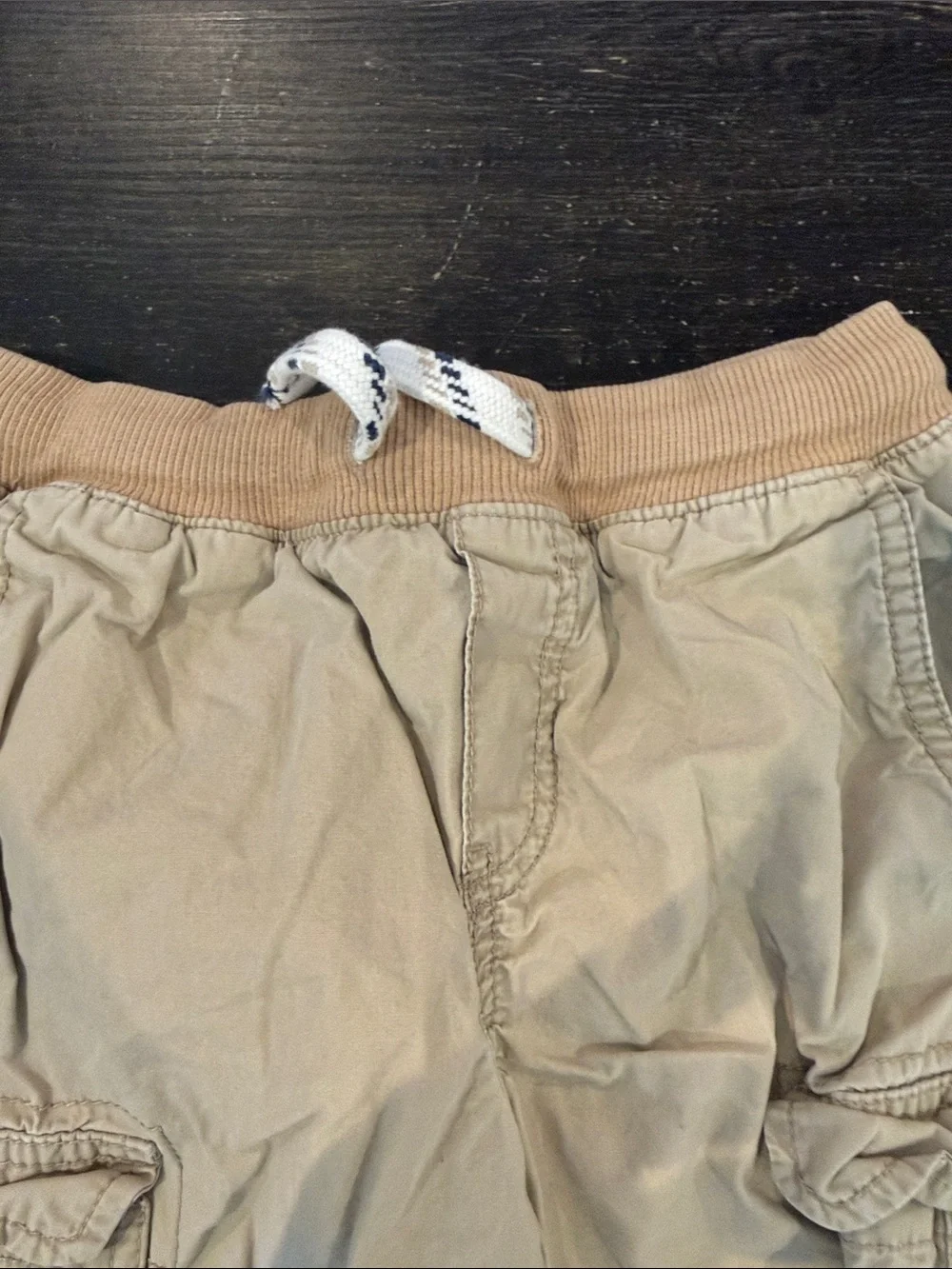 Carter's Khaki Cargo Shorts with Ribbed Waist